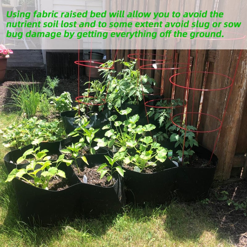 CJGQ Fabric Raised Garden Beds Outdoor  2X2 Ft 4 Grids Plant Grow Bags Vegetables Planter Raised Bed for Growing Potatoes Flowers  Square Plant Growing Container Bags for Outdoor Indoor - Image 4